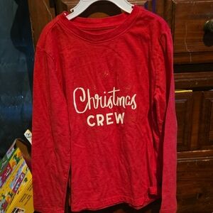 !!. GirlsS(6/7)  Long Sleeve Red Christmas Crew Shirt